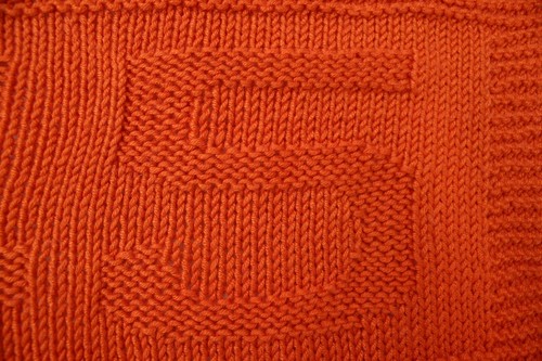 Hand Knitted Baby Blanket, Approx 27" x 30", Orange, Soft Wool Mix - Picture 12 of 12
