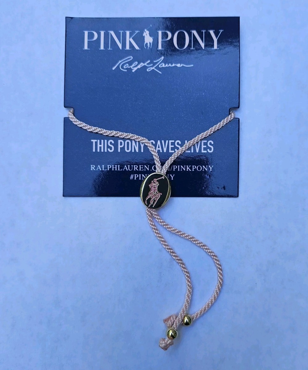 Ralph Lauren Bracelet Pink Pony New Breast Cancer Awareness Charm