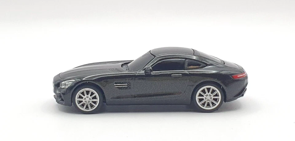 1/64 UCC Mercedes-Benz AMG GT NEGRO modelo de coche fundido a presión Foto 2 de 3