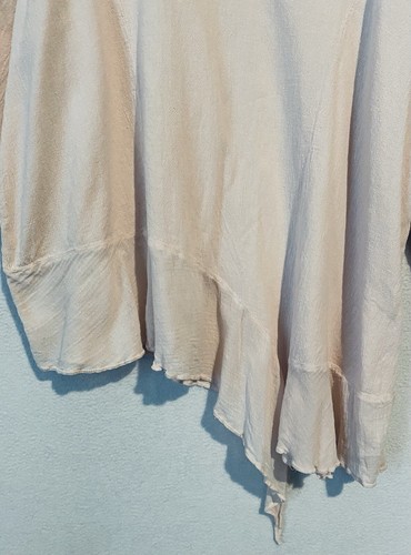 Dunes Top Damen 2x hellrosa asymmetrischer Saum Rüschen hauchdünn Lagenlook Boho - Bild 3 von 7