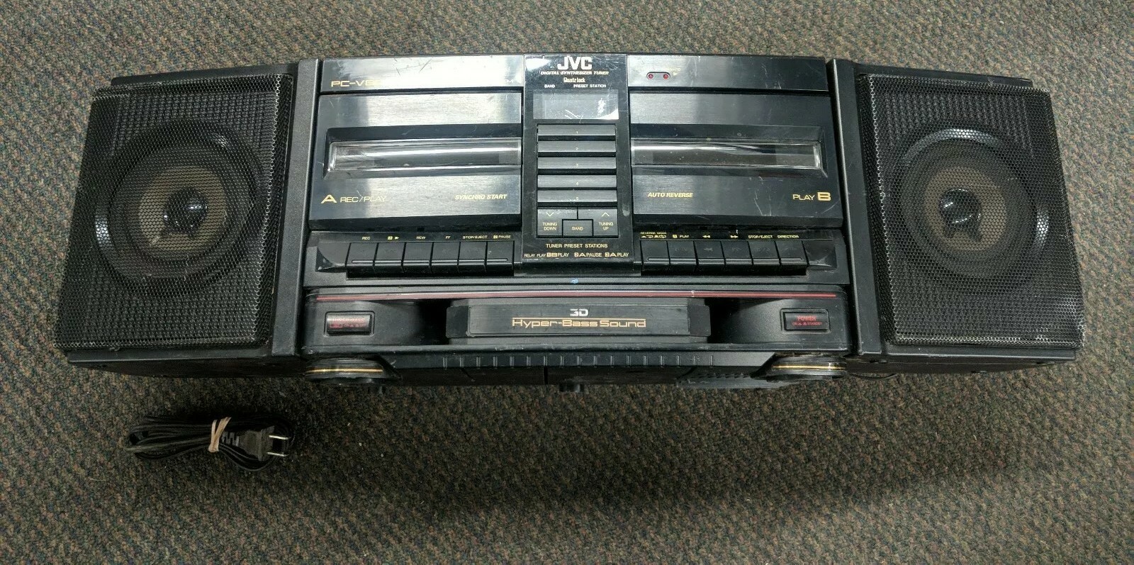 BROKEN JVC PCV88 Boombox Portable Radio Component System AM/FM Dual Cassette eBay