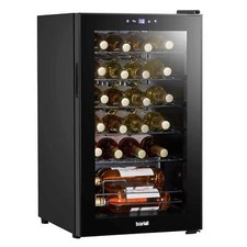 Baridi Black 24 Bottle Wine Fridge Cooler, 5-18°C Touch Controls & LED 430x740mm