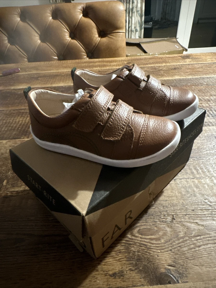 Start Rite Tree House Riptape First Walkers Tan Brown Leather UK Size 7 F