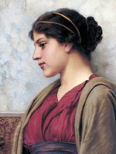 Beautiful stranger J. Godward girl woman Tile Mural Backsplash Marble Ceramic