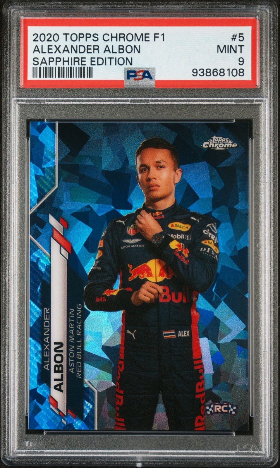 Alexander Albon 2020 Topps Chrome Formula 1 Sapphire Edition #5 PSA 9 Rookie RC
