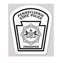 2 Inch Non-Reflective Pennsylvania Black White State Police Trooper Logo Sticker