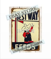 Best Way Feeds country farm house metal tin sign rainbow wall home tavern