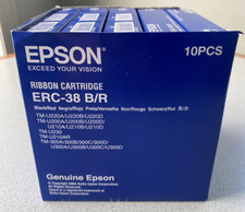 10 Genuine Epson ERC-38 B/R Ink Ribbons,Black/ Red C43S015376
