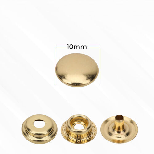 10mm Press Studs Snap Fasteners 4 Part Set for Leather Coats Handbags & Clothing - Picture 12 of 23