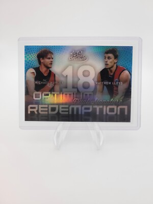 2022 AFL Optimum Dual Signature Redemption Lloyd Hurley #26/50 Essendon OMDSR5