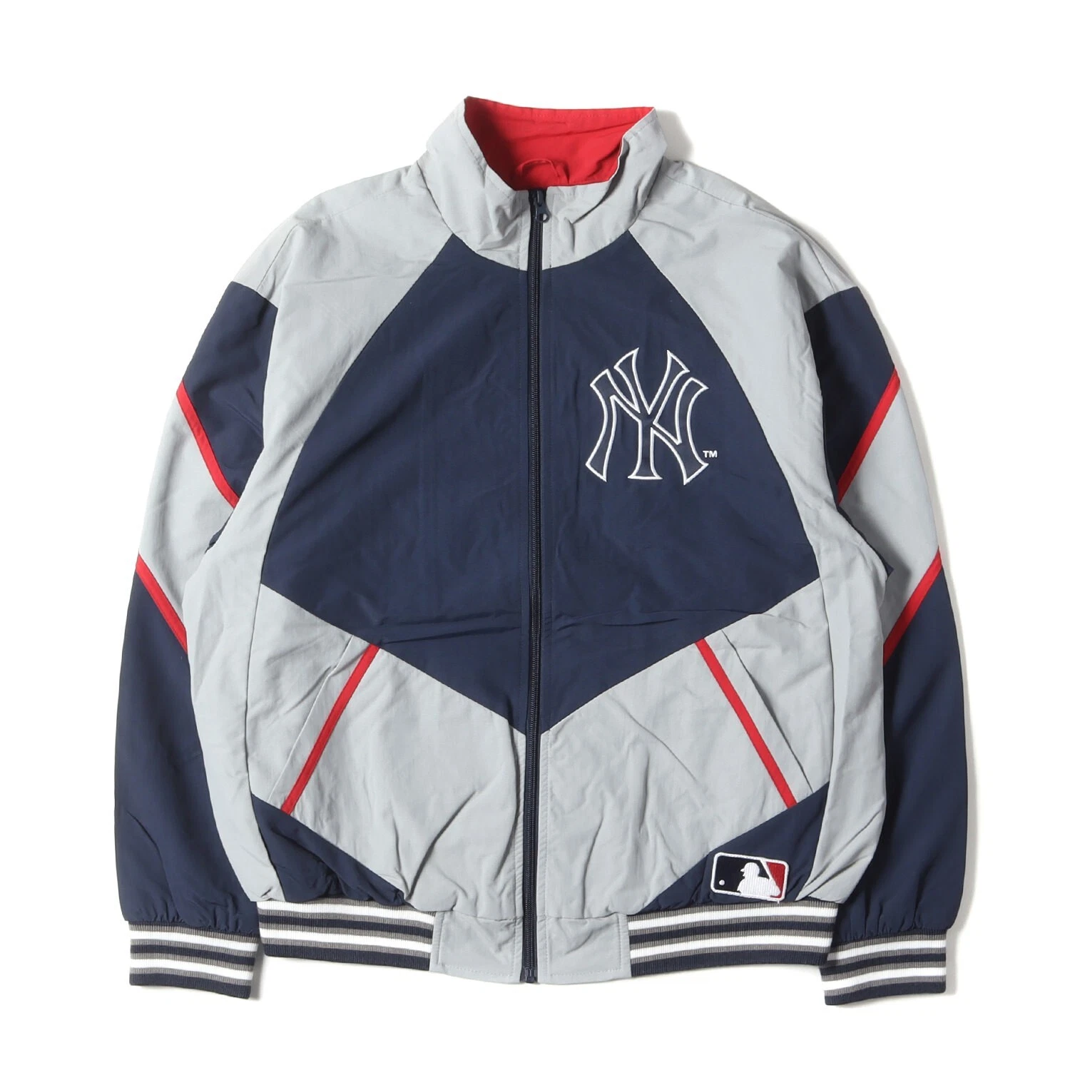 Veste de survêtement nylon Supreme X New York Yankees X MLB 21AW gris marine taille M