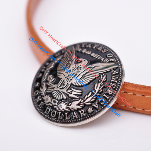 10X Silver Morgan Dollar Eagle Replica Coin Leathercraft Conchos Screwback 38MM - Picture 1 of 9