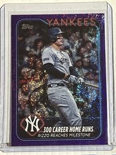 Rizzo 300 Career HR 2024 Topps Update Series Purple Foilboard #/799 Yankees