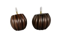 3" Wood Turned Furniture Legs Medium Walnut Finish (22198) 5/16" Bolt - Set of 4