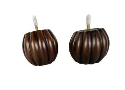 PFI GROUP 3" Wood Turned Furniture Legs Medium Walnut Finish (22198) 5/16" Bolt - Set of 4