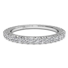 0.60 Ct Certified Moissanite Engagement Eternity Band Solid 950 Platinum Size 5