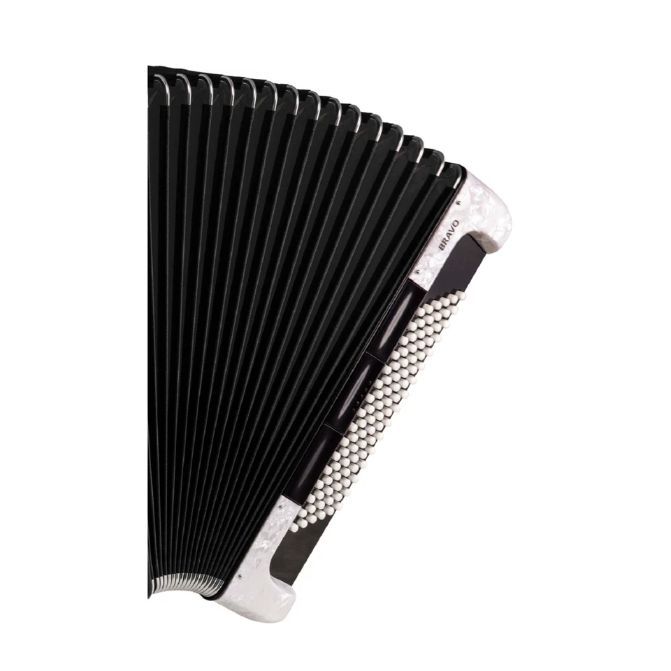 Hohner Bravo III 96 Chromatic Piano Key Accordion Pearl White - Image 3 of 3