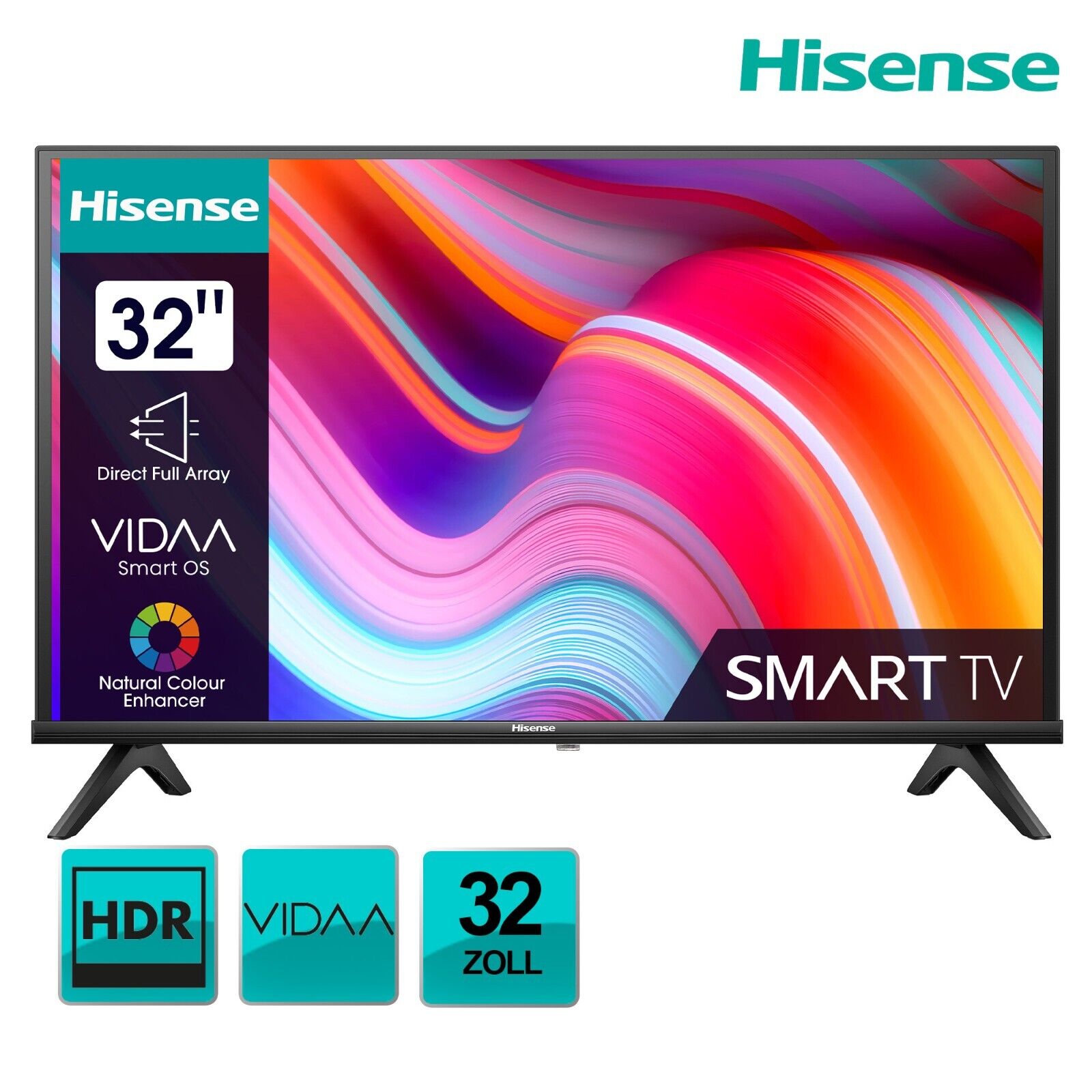 Fernseher HDR SmartTV 32 Zoll VIDAA Alexabuiltin Hisense 32A4K