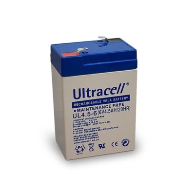 Bleiakku 6V 4,5Ah aufladbar UL4.5-6 Ultracell L70xB47xH101mm Anschl.T1/187 4,8mm
