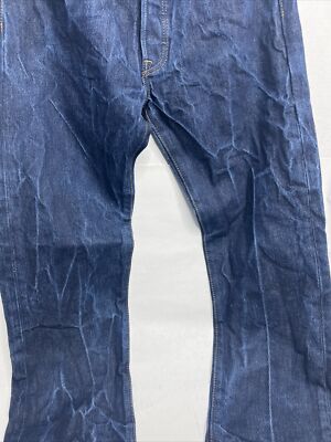 Levis Jeans 30x34 Dark Wash Straight Leg Button Fly 501 Blue Denim
