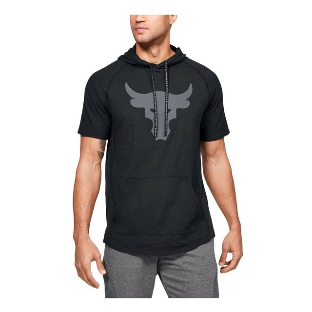 under armour project rock short sleeve hoodie