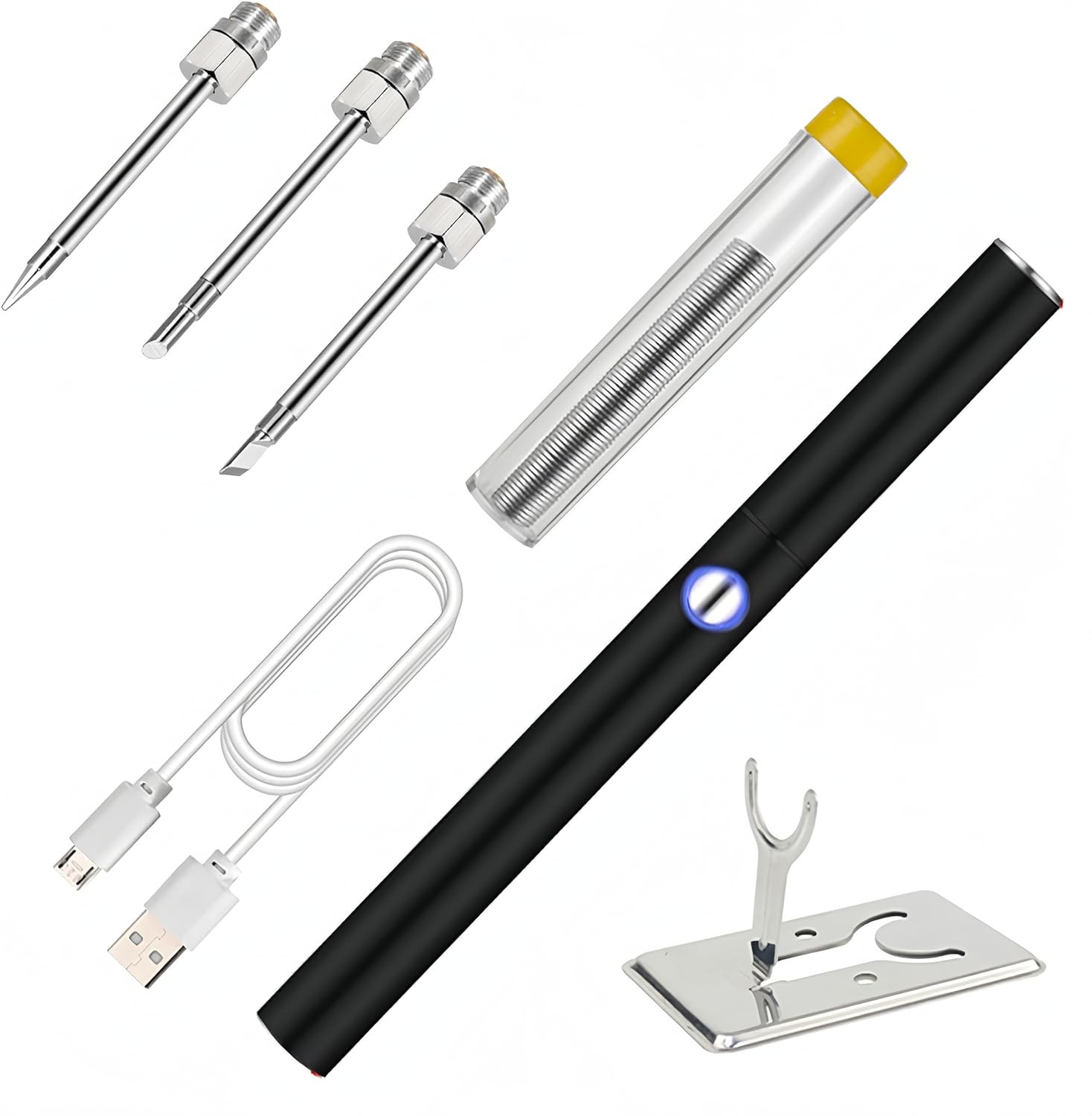 Mini Saldatore a Stagno USB Kit 3 Punte: Perfetto per Hobby e Modellismo