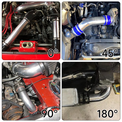 38mm/1.5in OD 45 Degree Polished Aluminum Turbo Intercooler Pipe Tube Hose - Picture 8 of 9