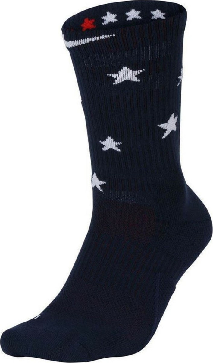 Nike Elite Basketball Crew Socks STARS STRIPES Red White Blue USA LARGE 410