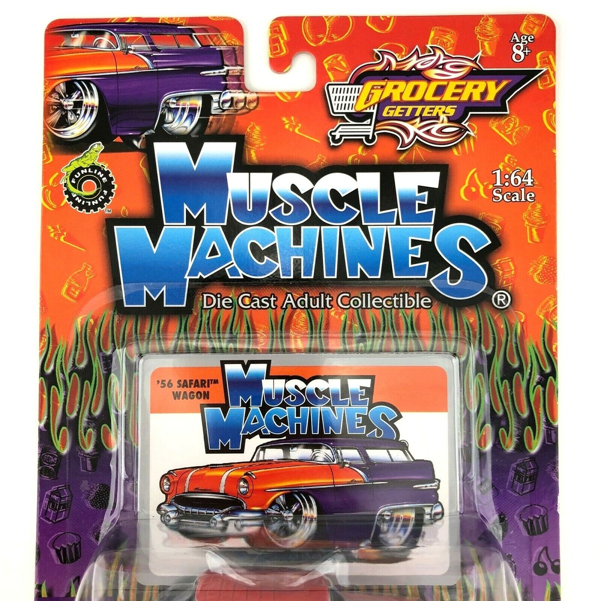 Muscle Machines 1956 '56 Pontiac Safari Wagon Black/Red Car Die