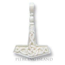 Mjölnir Amulett Anhänger Bone Knochen Wotan Thor Thors Hammer PB200