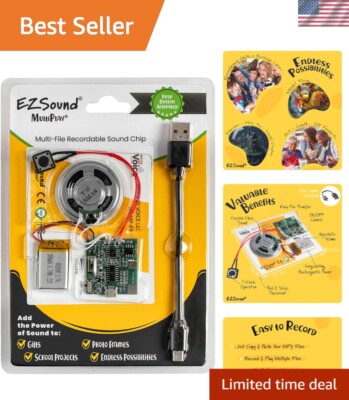 Multiplay Recordable Sound Chip with Push Button Control for Creative Projects