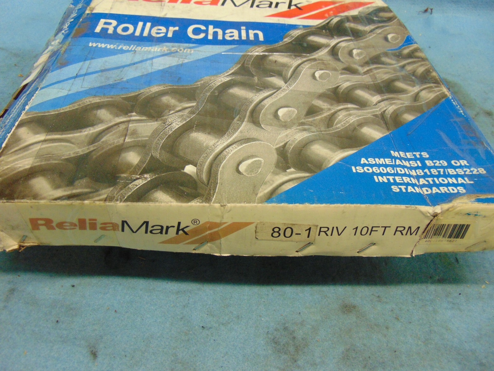 RELIAMARK, RIVETED ROLLER CHAIN, 801, 1" PITCH, CHAIN 80, 10' eBay