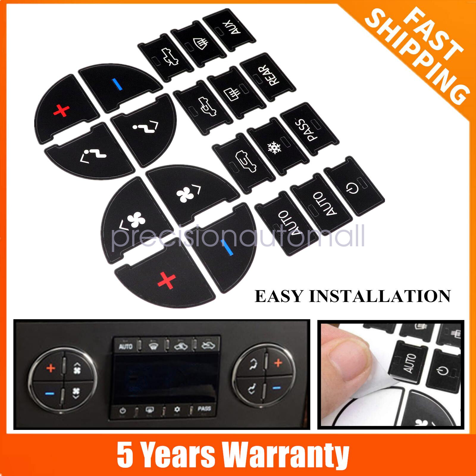 Vehicle Climate Control Button Stickers For 2007-2014 Chevy Suburban 1500 2500