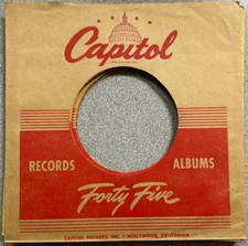 Company Sleeve 45 CAPITOL - Brown w/ Red Logo 1950-1951 Dual Logo On Back