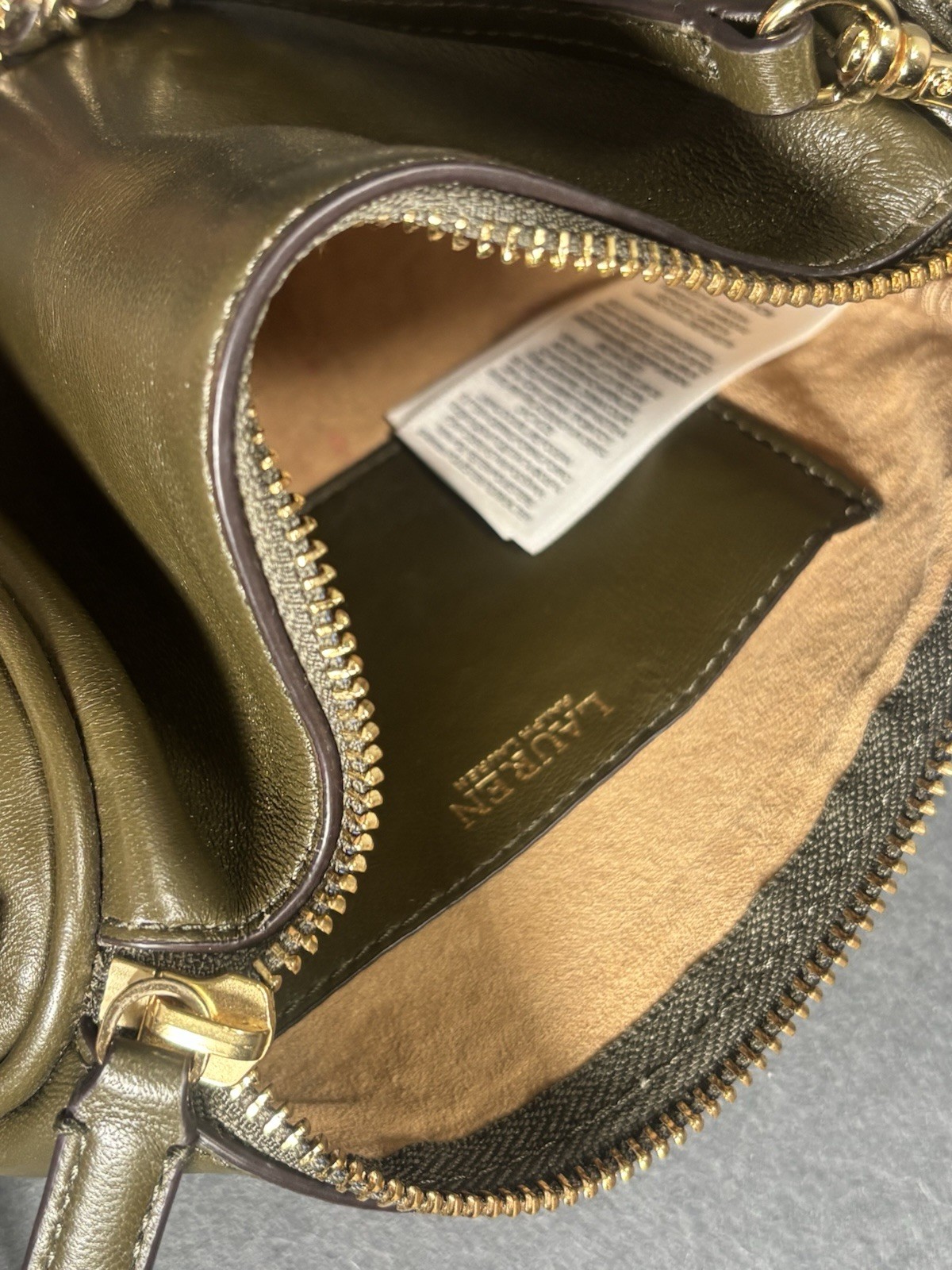 Lauren Ralph Lauren Crossbody Bag Women's One Size Olive Green Leather Chain thumbnail 7