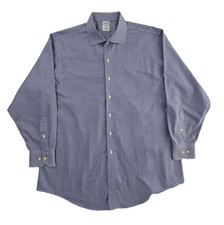 Brooks Brothers Regent Shirt Size 18 - 4/5 Navy Blue Check Button-Down EUC Luxe