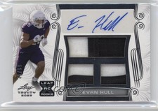 2023 Leaf Trinity Triple Memorabilia White Silver /99 Evan Hull #TA-EH1 Auto 2y0