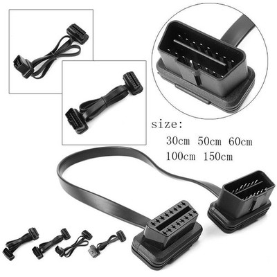 30-150CM OBD II OBD2 16Pin Male to Female Extension Cable Diagnostic Cord LJ