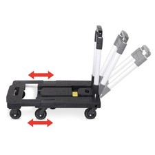Portable Foldable Silent 7-Wheel Platform Trolley Luggage Cart Hand Truck Ad SET