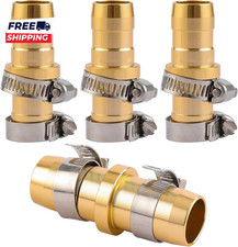 4 Pack Garden Hose Connector Repair Mender Kit with Stainless Clamp Fits 3/4"-5/