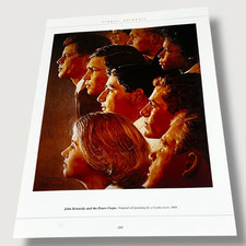 Vtg Art Book Plate Illustration John Kennedy & The Peace Corp Norman Rockwell O