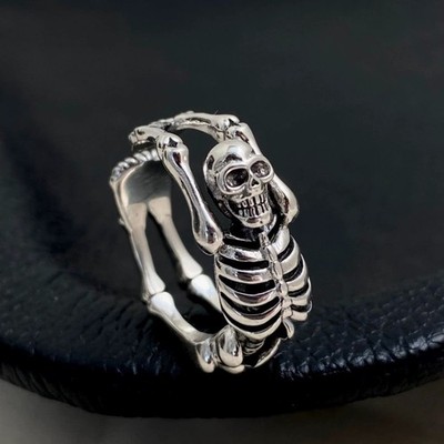 Gothic Skeleton Ring Open Finger Ring Vintage Gothic Adjustable Skeleton Jewelry