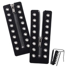 PH PandaHall Leather Lace-in Boot Zipper Inserts, 6.2 x 2.1 Inch 8 Metal Gray