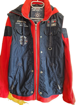 Camp David Rote Herren Fleece Winterjacke Größe L