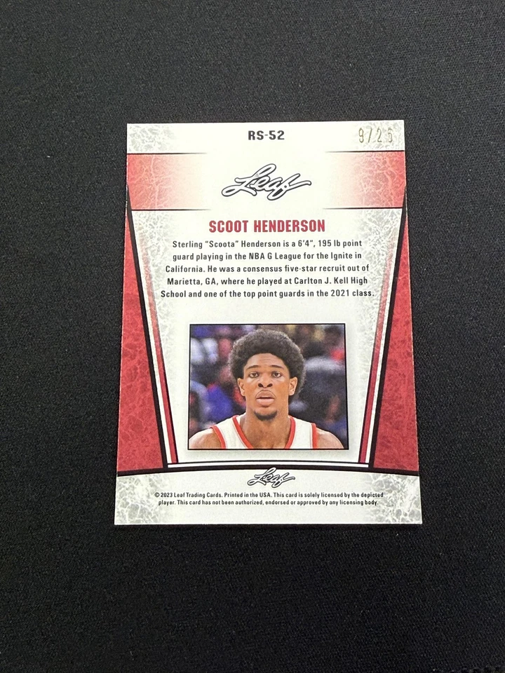 Scoot Henderson 2023 Leaf Metal Rookie /25 RC Blazers - Image 2 of 2