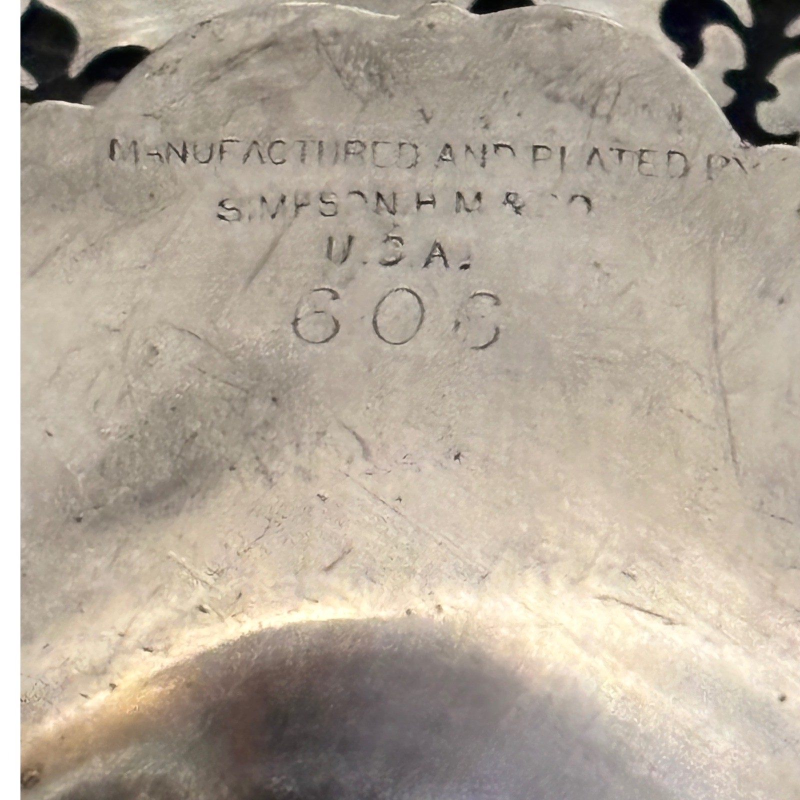 Vintage Silver Plated Footed Compote Bowl Fleur de Lis Cutout Ornate Pedestal