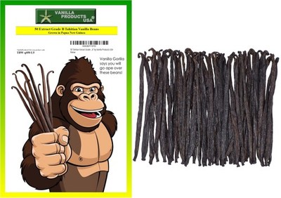 50 Tahitian Extract Grade B Natural Vanilla Beans 5~6'' by Vanilla Products USA