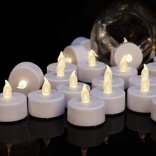 Tea Lights Flameless Battery Operated Candles-LED Flickering Votive Candle Long