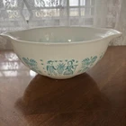 Vintage Pyrex Amish Butterprint 443 Cinderella Mixing Bowl Blue White 2.5QT