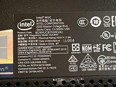 Intel NUC 8 Mini PC BOXNUC8i7HNK1  w/16gb ram